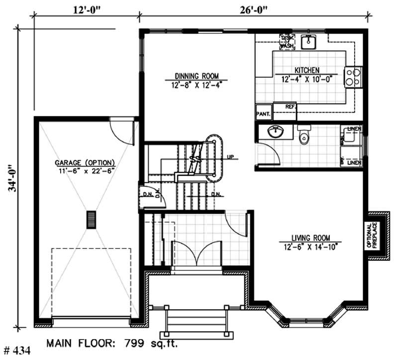 Floor Plan First Story of European Plan #158-1077