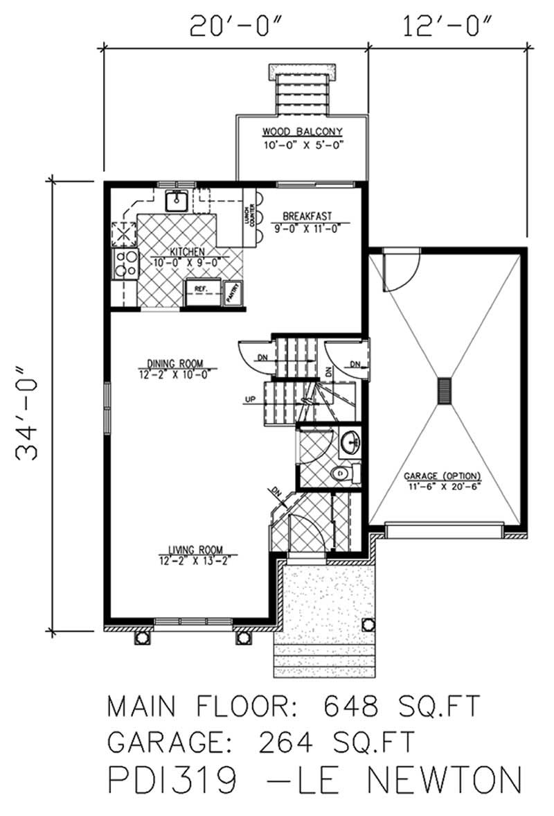 Floor Plan First Story of European Plan #158-1083