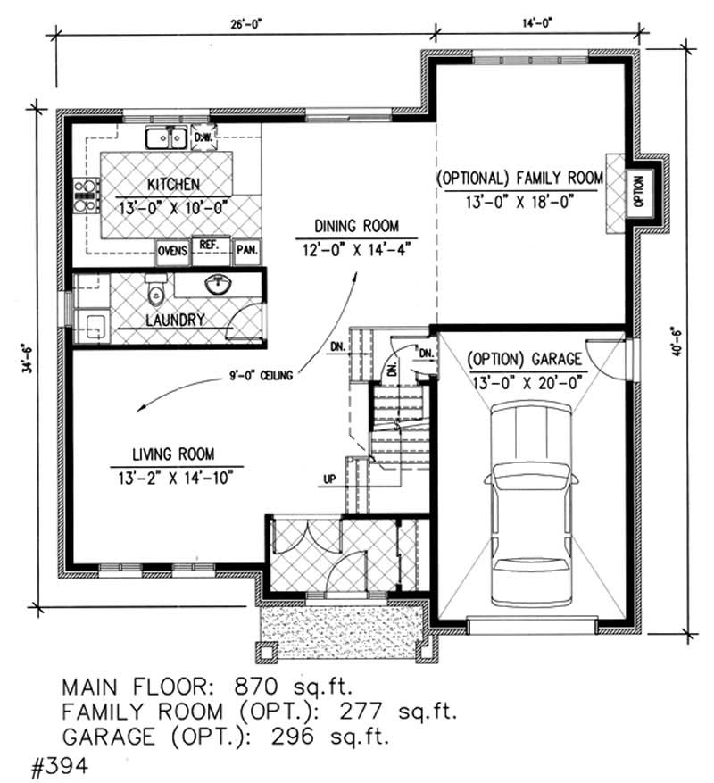 Floor Plan First Story of European Plan #158-1087