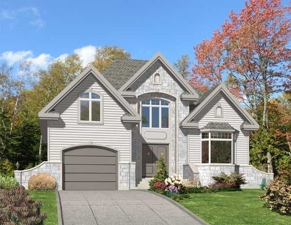 This is a 3D rendering for these European Home Plans