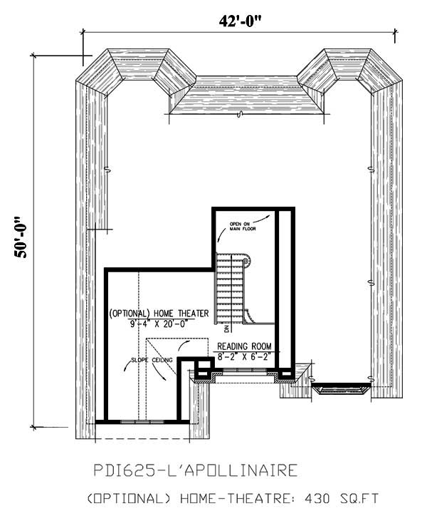 Floor Plan Second Story of Country Plan #158-1088