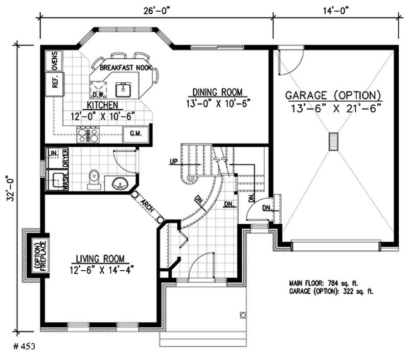 Floor Plan First Story of European Plan #158-1093