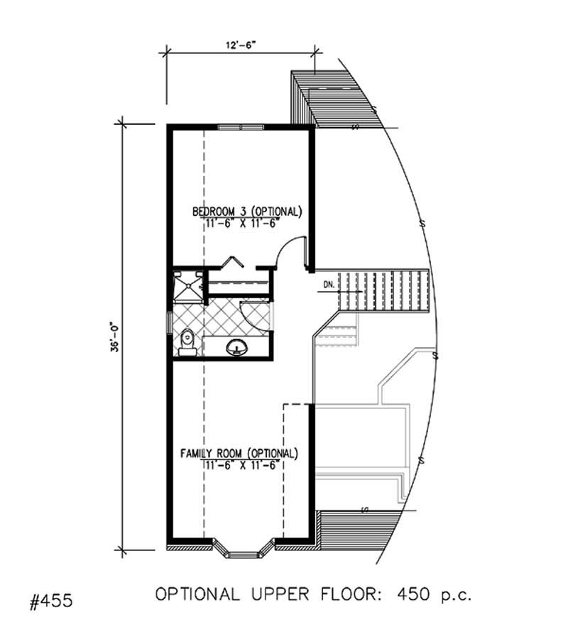 Floor Plan Second Story of European Plan #158-1094