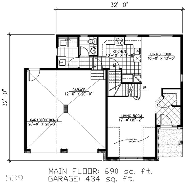 Floor Plan First Story of European Plan #158-1096