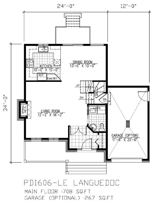 Floor Plan First Story of Country Plan #158-1097