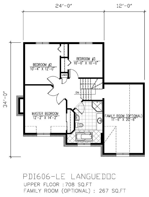 Floor Plan Second Story of Country Plan #158-1097