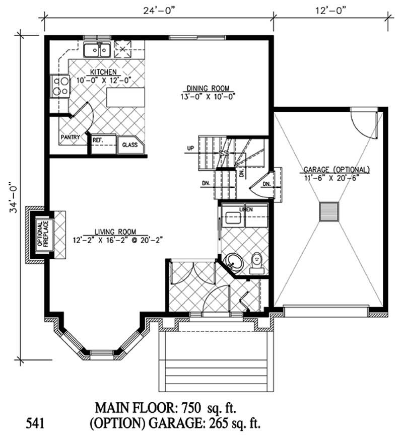 Floor Plan First Story of European Plan #158-1099