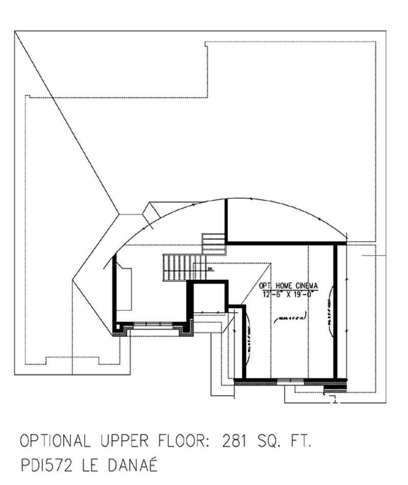 Floor Plan Second Story of Bungalow Plan #158-1100