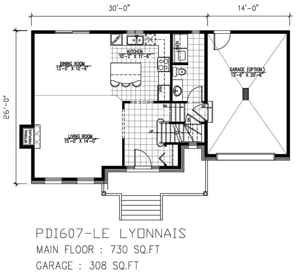 Floor Plan First Story of Country Plan #158-1111