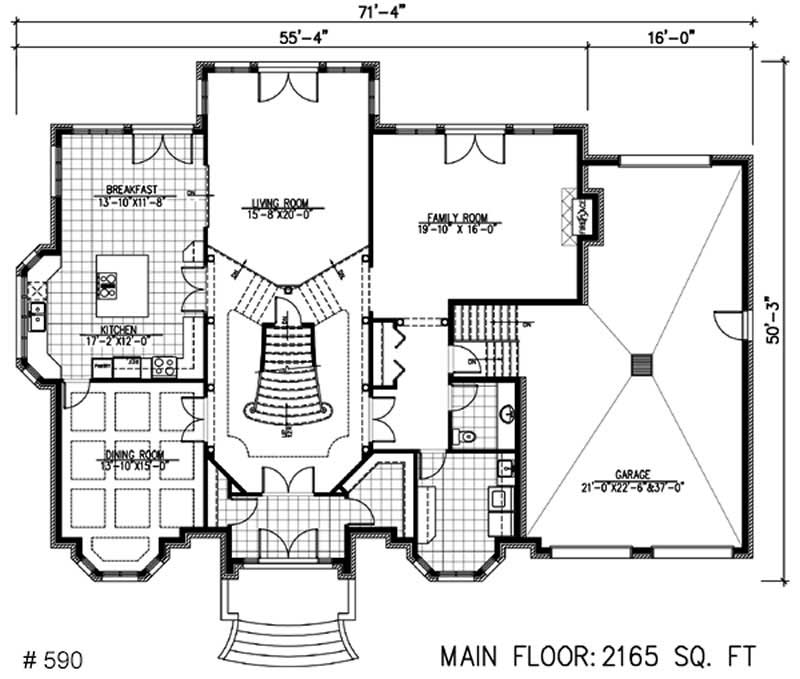 Floor Plan First Story of European Plan #158-1115