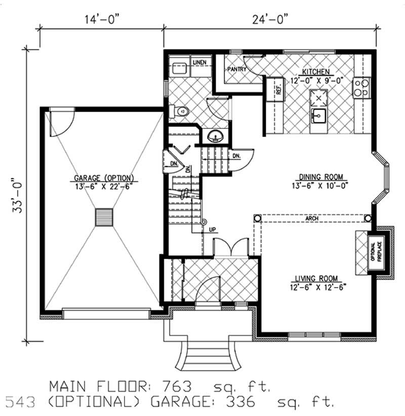 Floor Plan First Story of European Plan #158-1118