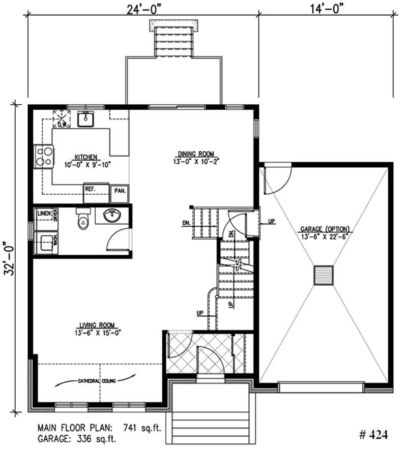 Floor Plan First Story of European Plan #158-1127