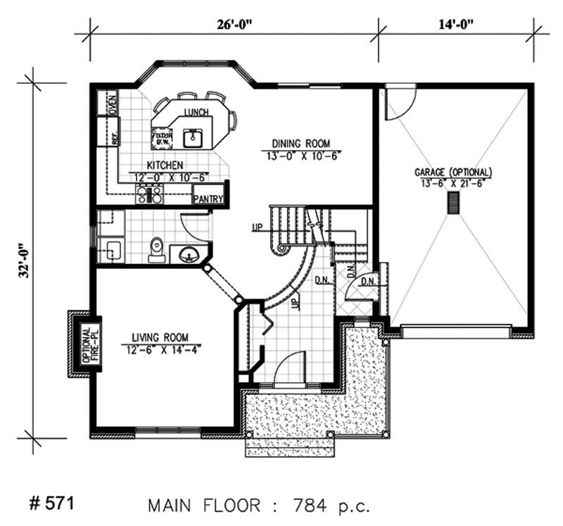 Floor Plan First Story of Country Plan #158-1128