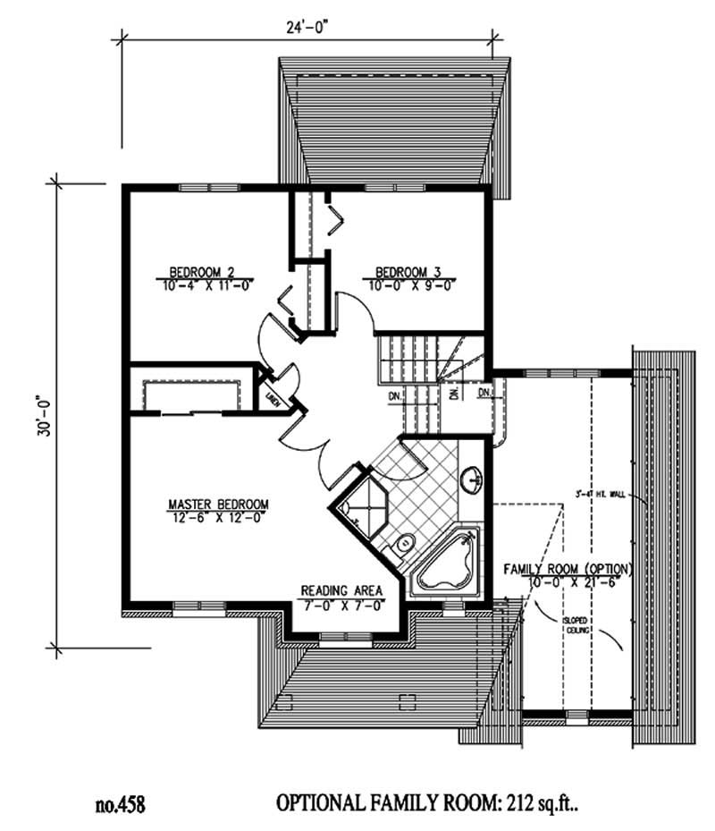 Floor Plan Second Story of Country Plan #158-1135