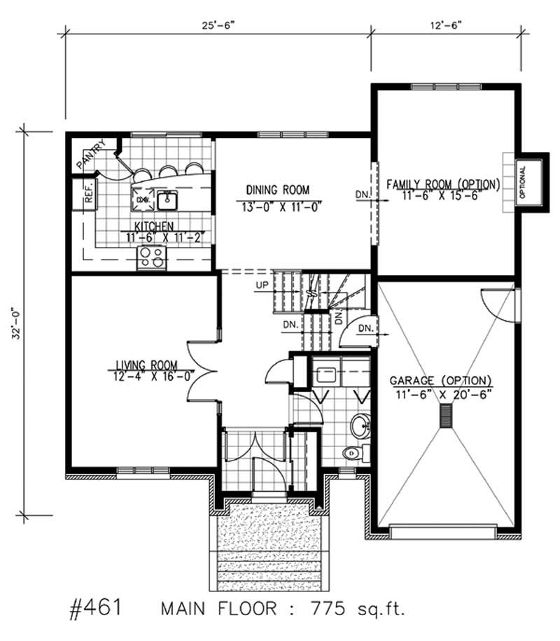 Floor Plan First Story of European Plan #158-1138
