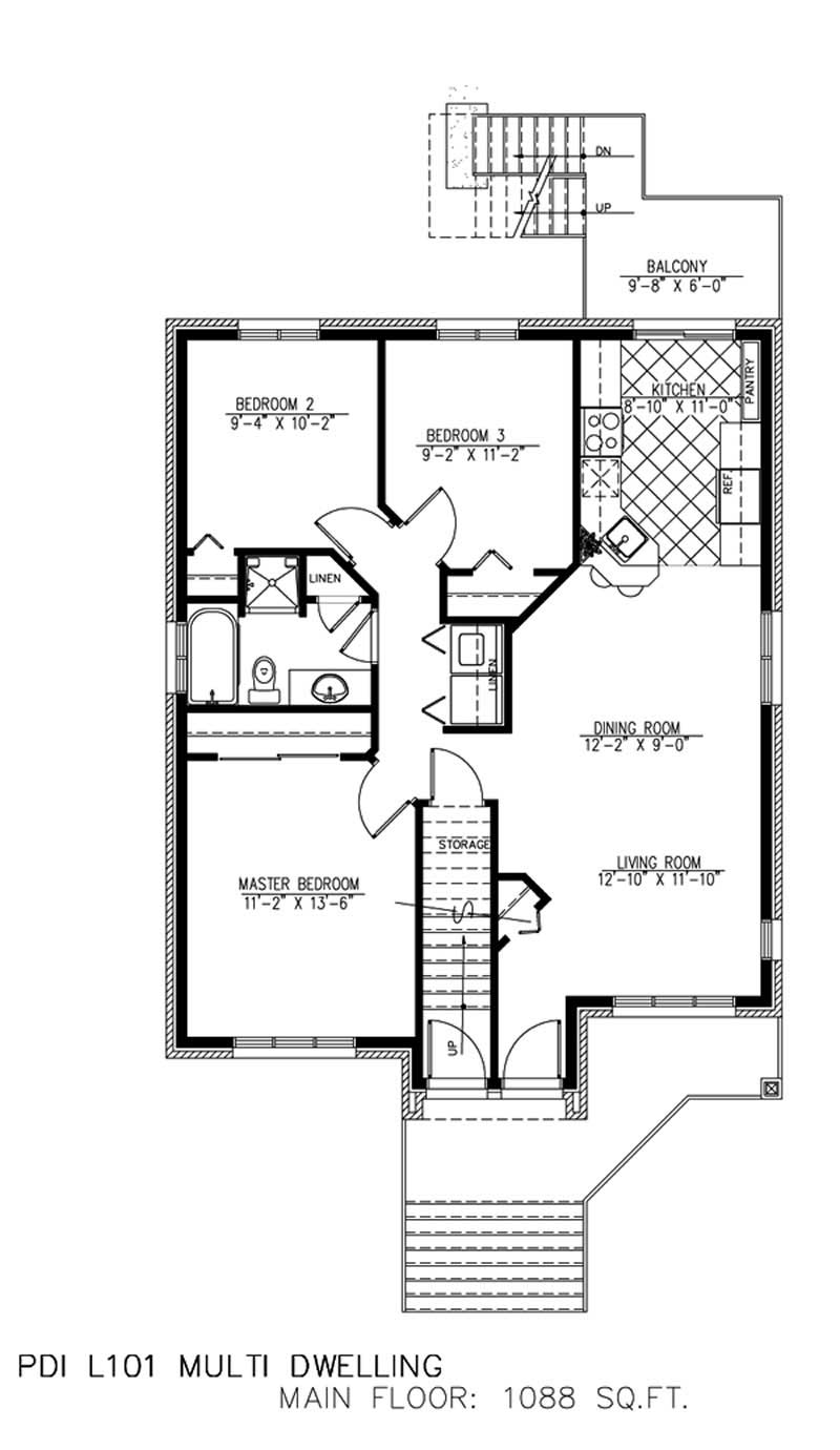 Floor Plan First Story of Multi-Unit Plan #158-1144