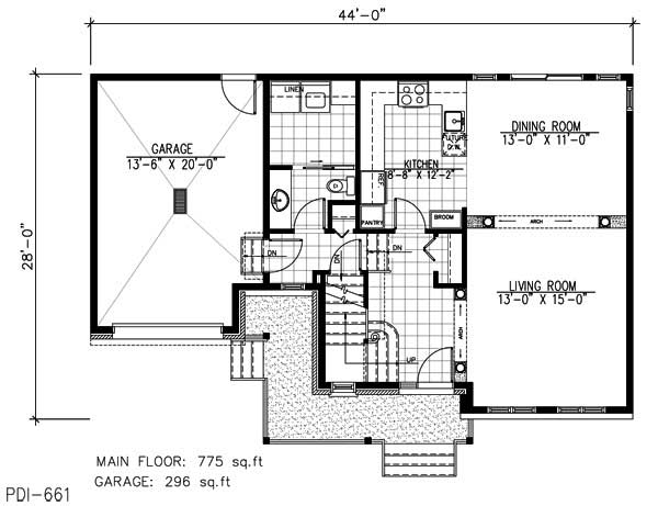 Floor Plan First Story of Country Plan #158-1145