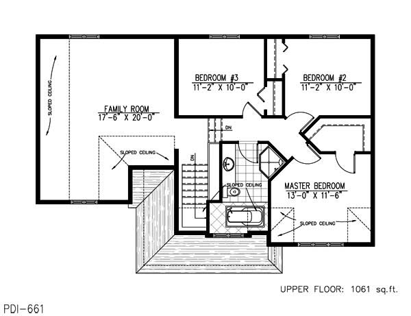 Floor Plan Second Story of Country Plan #158-1145