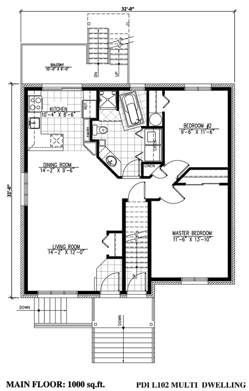 Floor Plan First Story of Multi-Unit Plan #158-1146