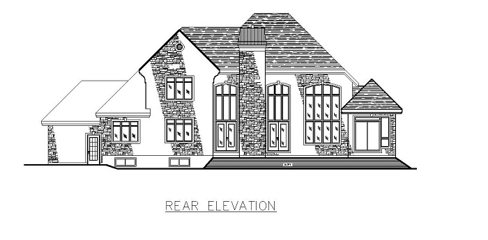 Home Plan Rear Elevation of this 3-Bedroom,3480 Sq Ft Plan -158-1147