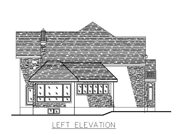 Home Plan Left Elevation of this 3-Bedroom,3480 Sq Ft Plan -158-1147