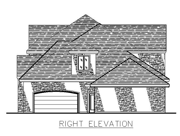 Home Plan Right Elevation of this 3-Bedroom,3480 Sq Ft Plan -158-1147