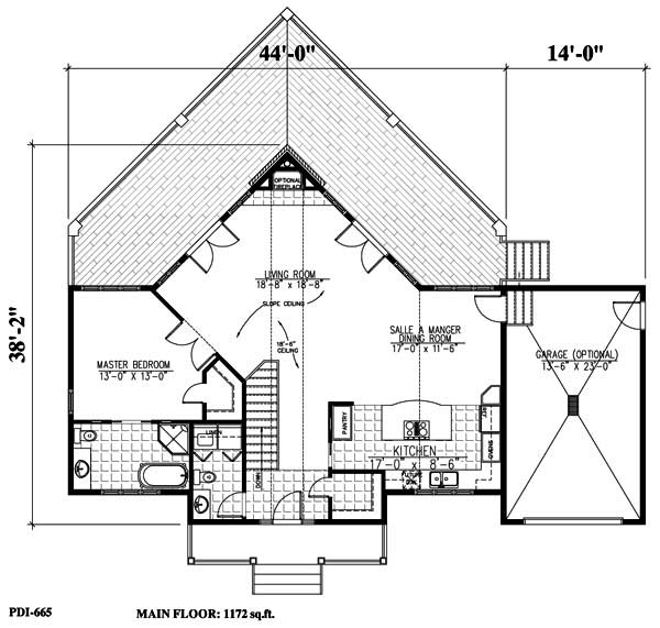 Floor Plan First Story of Contemporary Plan #158-1149