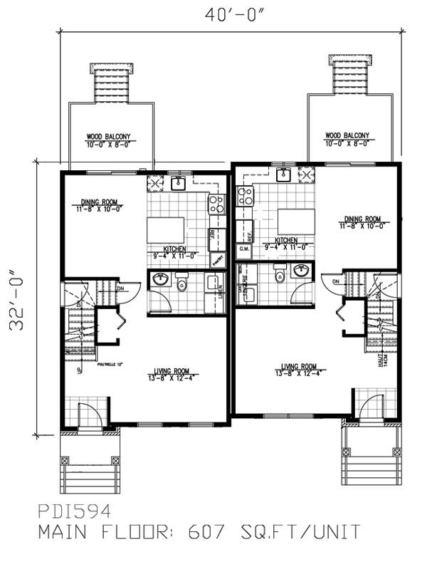 Floor Plan First Story of Multi-Unit Plan #158-1152