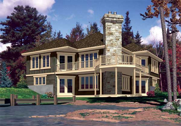 Front elevation of Coastal home (ThePlanCollection: House Plan #158-1153)