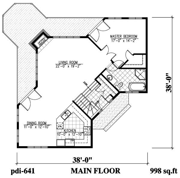 Floor Plan First Story of Coastal Plan #158-1153
