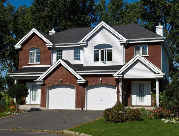 This is the front colored rendering of these Multi-Unit House Plans