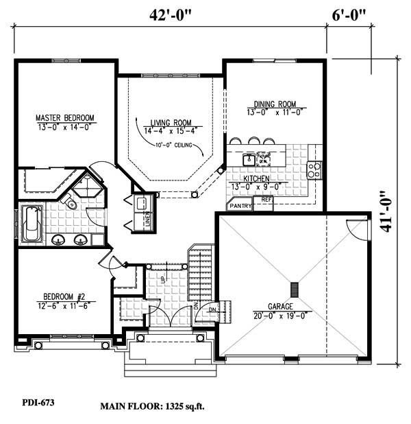 Floor Plan First Story of European Plan #158-1157