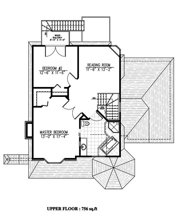 Floor Plan Second Story of Small House Plans #158-1159