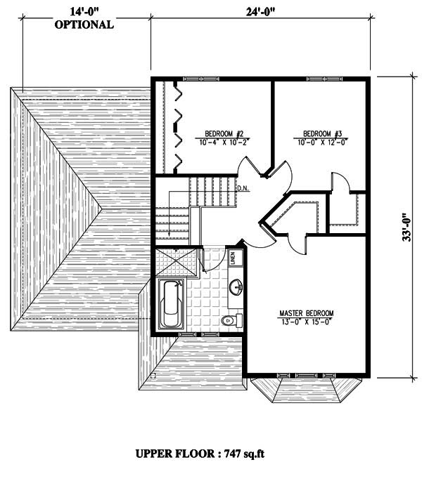 Floor Plan Second Story of Country Plan #158-1161