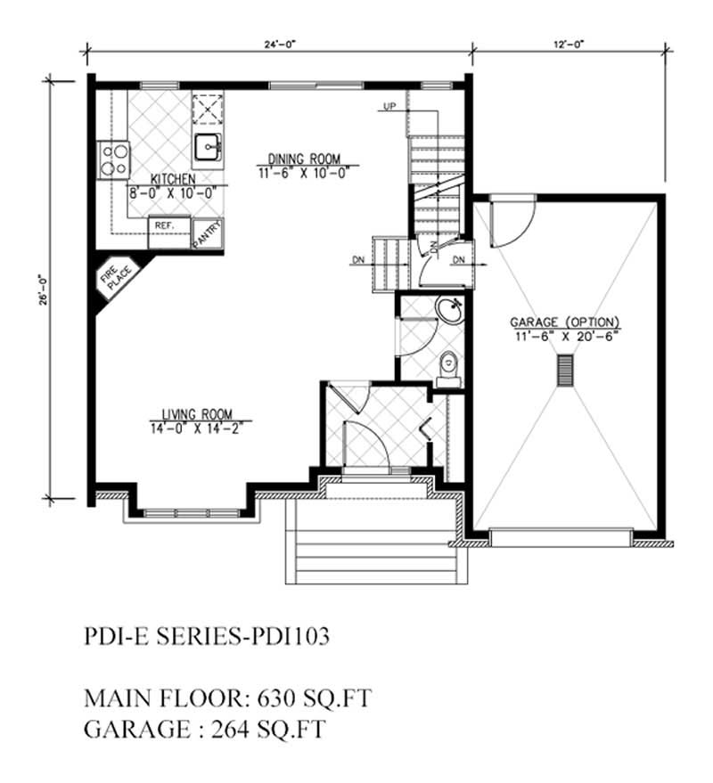 Floor Plan First Story of European Plan #158-1176