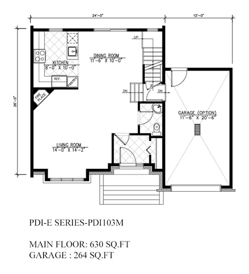 Floor Plan First Story of European Plan #158-1178
