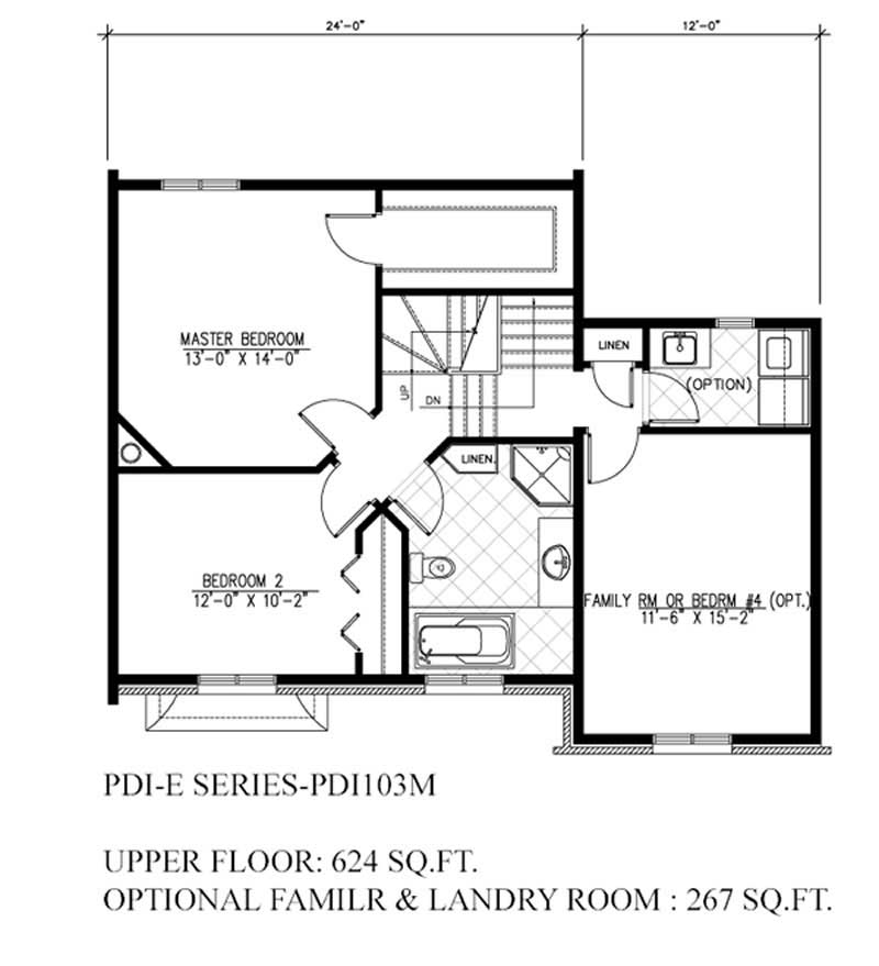 Floor Plan Second Story of European Plan #158-1178