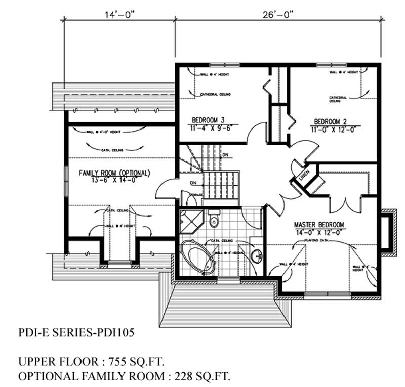 Floor Plan Second Story of Country Plan #158-1179