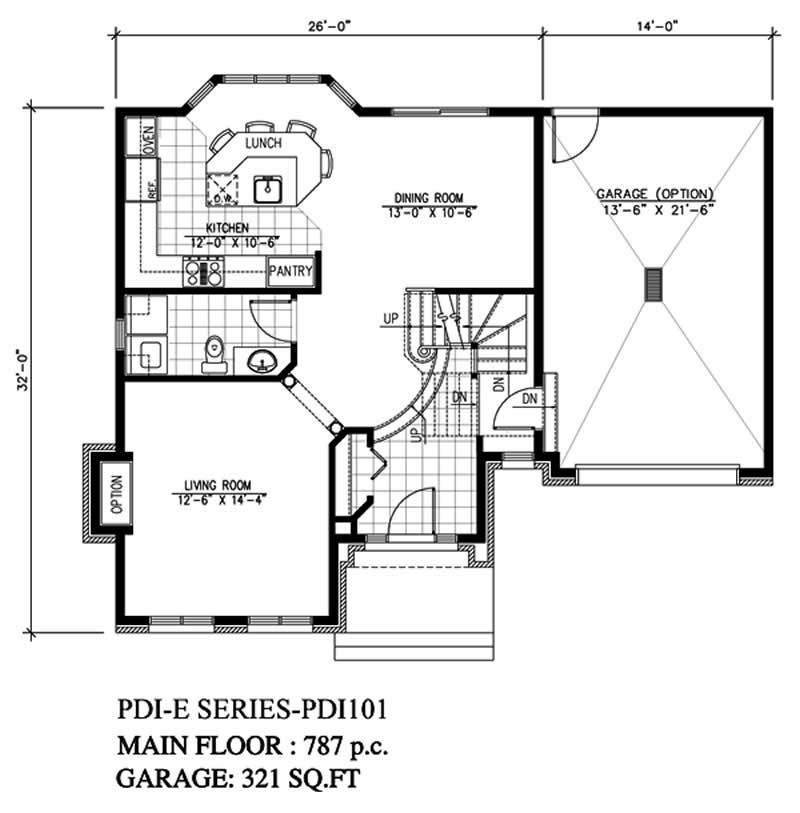 Floor Plan First Story of European Plan #158-1181
