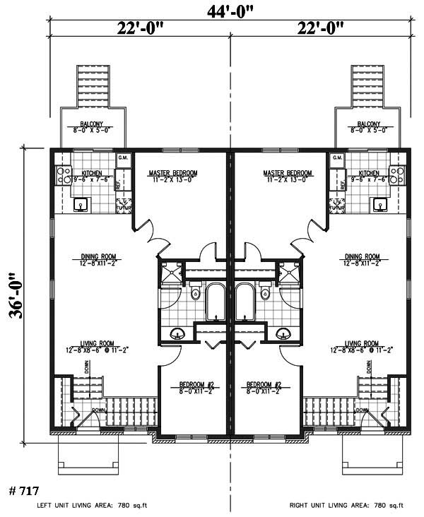 Floor Plan First Story of Multi-Unit Plan #158-1182