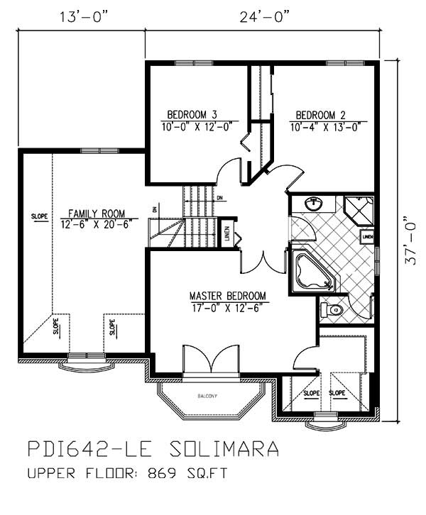 Floor Plan Second Story of Country Plan #158-1187