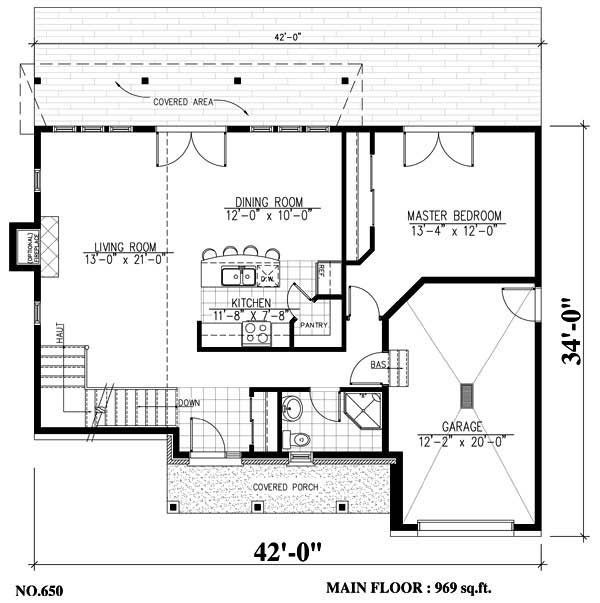Floor Plan First Story of Contemporary Plan #158-1188