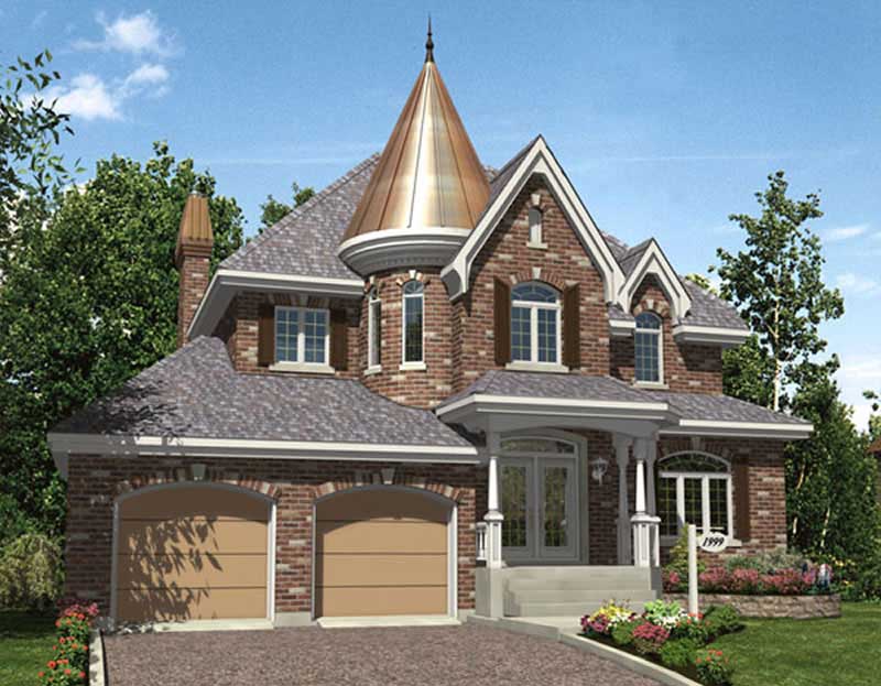 Front elevation of Contemporary home (ThePlanCollection: House Plan #158-1201)