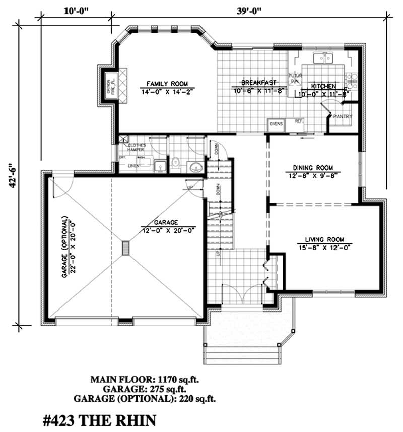 Floor Plan First Story of Contemporary Plan #158-1201