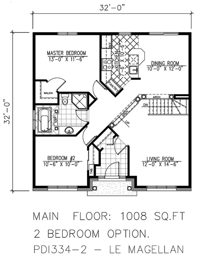 Floor Plan First Story of Ranch Plan #158-1211