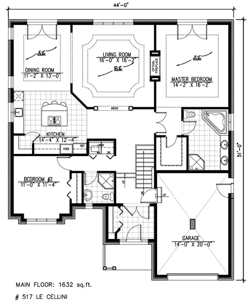 Floor Plan First Story of Contemporary Plan #158-1214