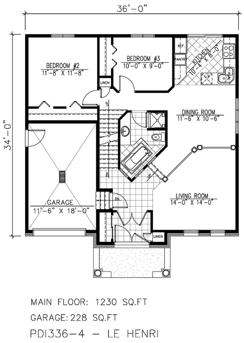 Floor Plan First Story of European Plan #158-1223