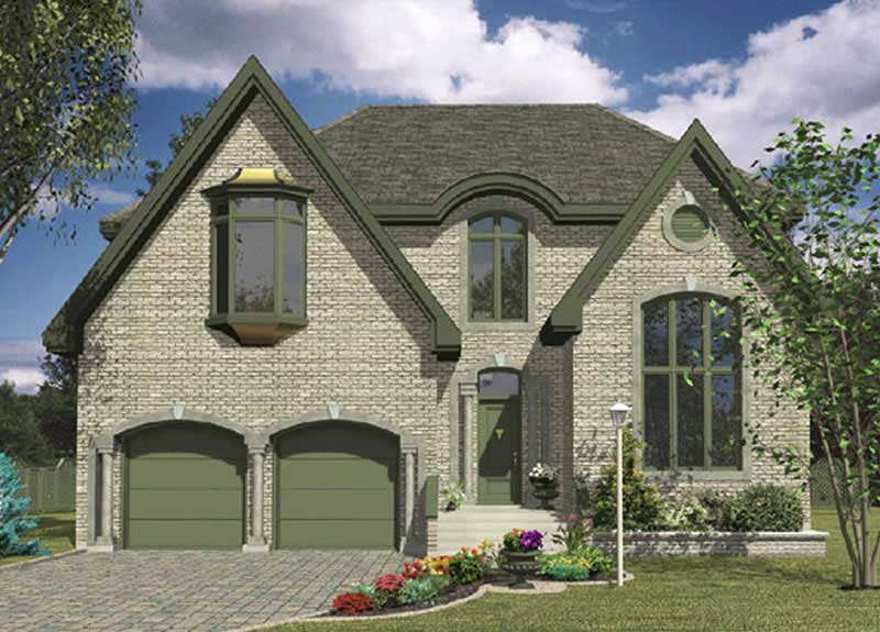 Front elevation of Contemporary home (ThePlanCollection: House Plan #158-1225)