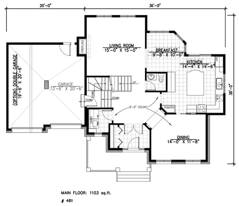 Floor Plan First Story of Victorian Plan #158-1229