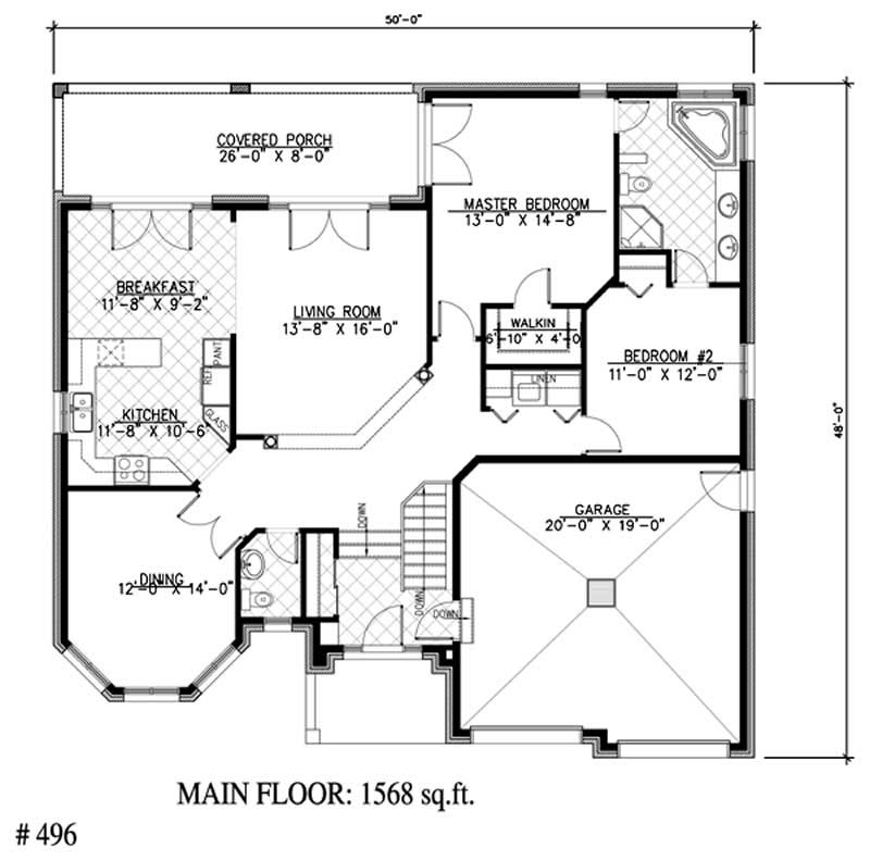 Floor Plan First Story of Contemporary Plan #158-1230